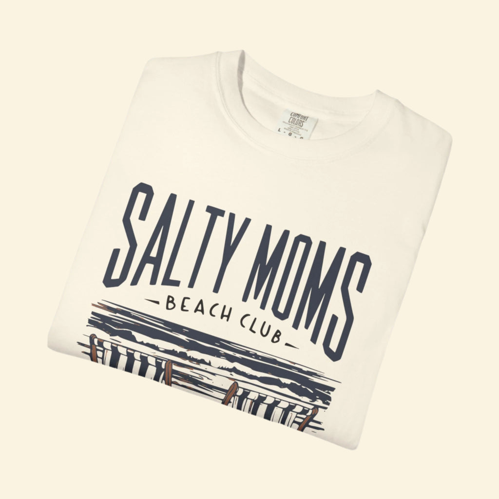 Salty Moms Beach Club T-Shirt - Summer Vibes, Fun in the Sun!