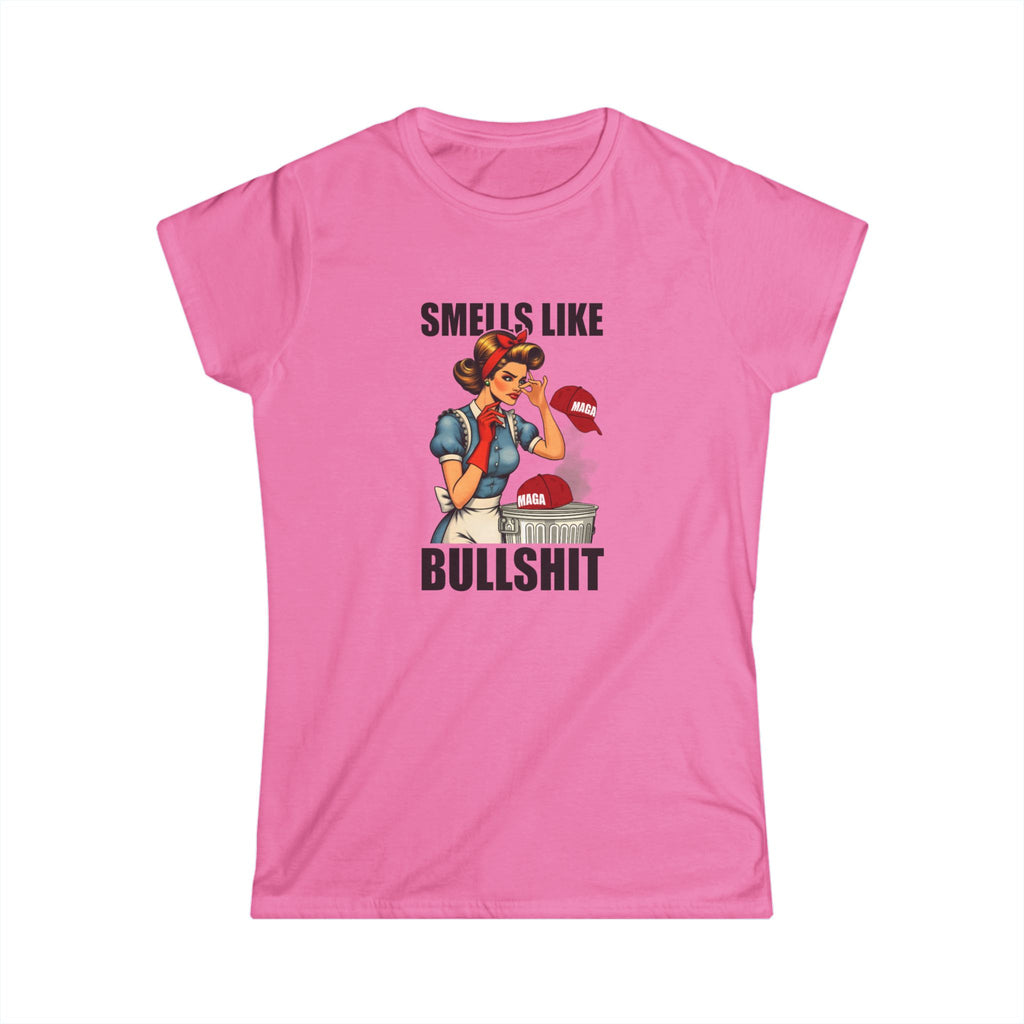 Girls' Statement Tee - 'Smells Like Bullshit' Funny Graphic T-Shirt Anti MAGA