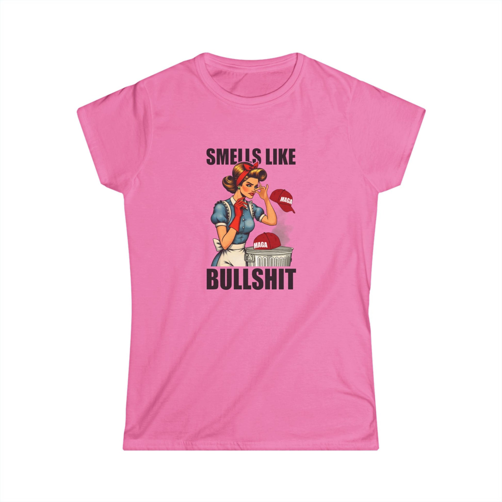 Girls' Statement Tee - 'Smells Like Bullshit' Funny Graphic T-Shirt Anti MAGA