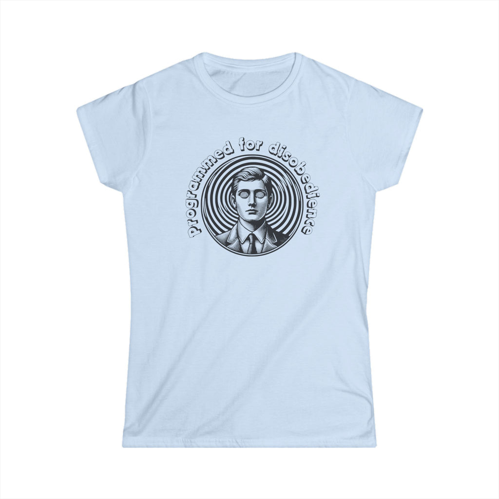 Programmed for Disobedience Women's Softstyle Tee - Trendy Graphic Tee for Bold Women