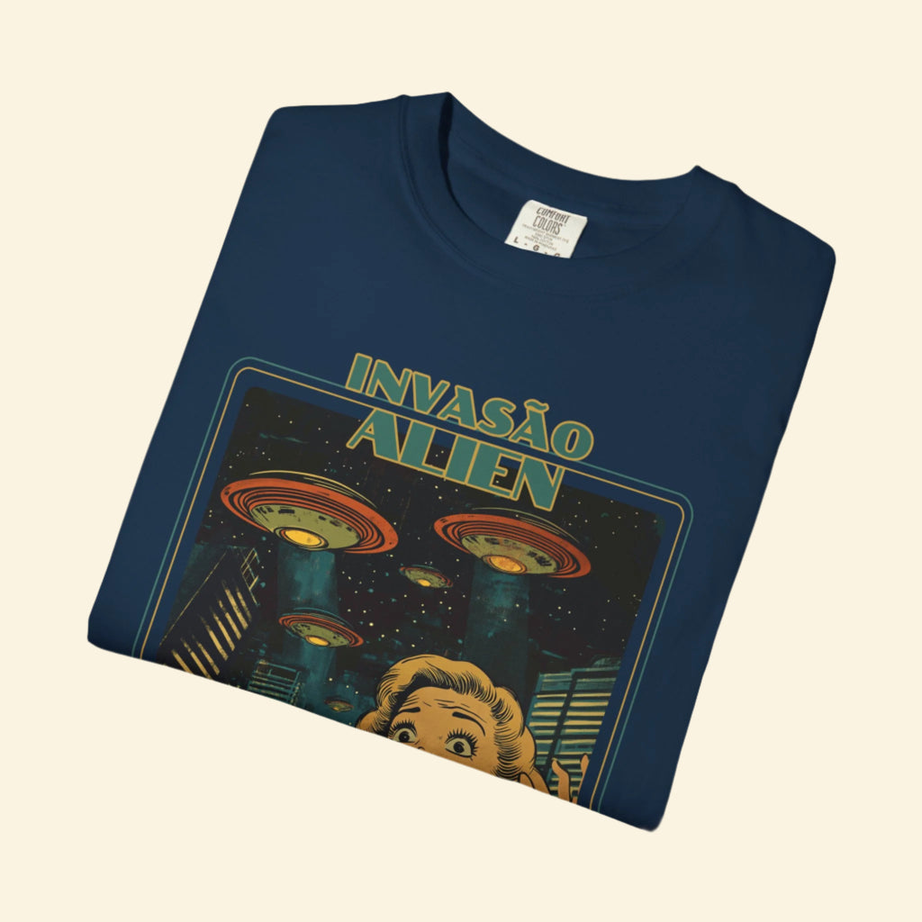 Retro Alien Invasion Unisex Tee - Graphic T-shirt for Sci-Fi Lovers