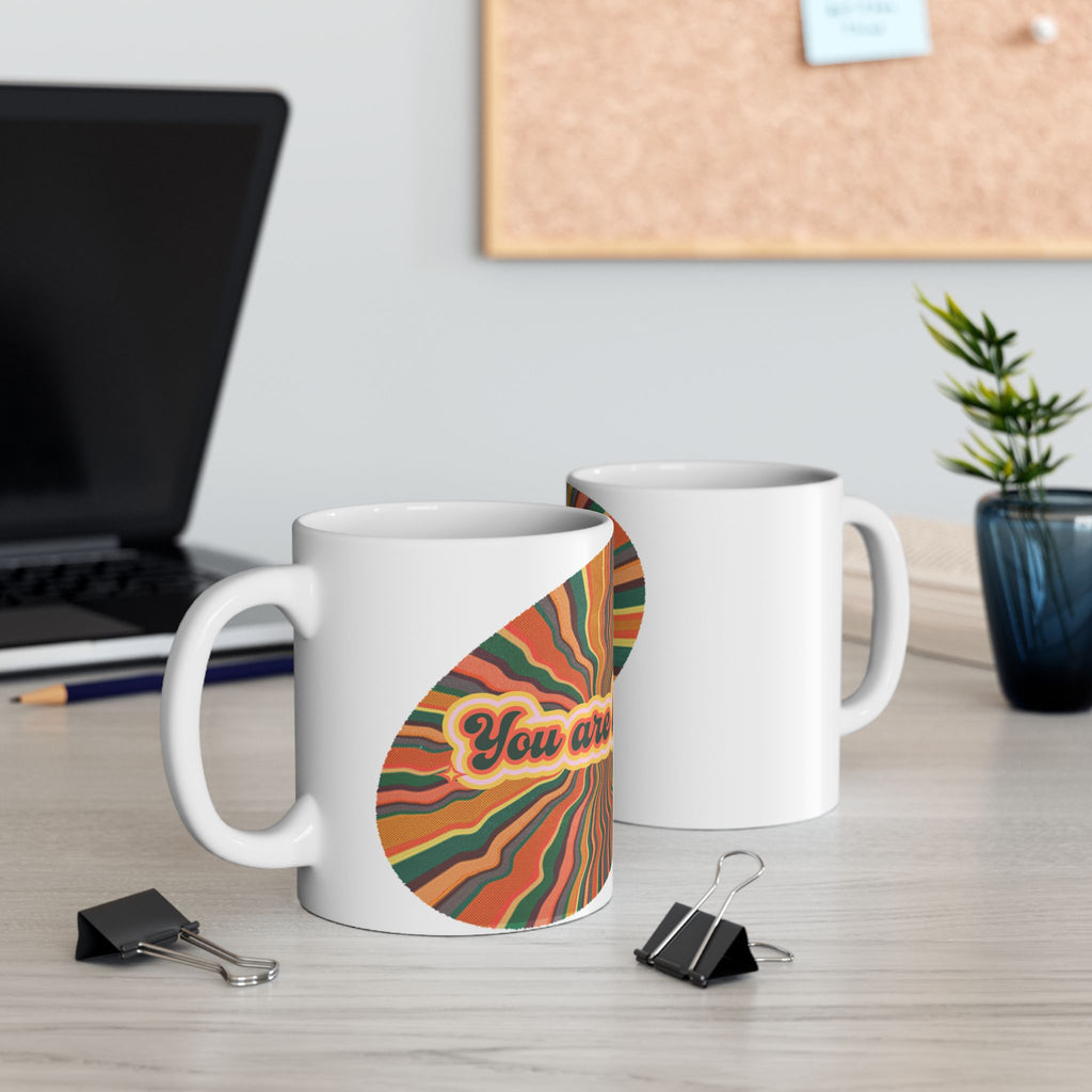 Retro Rainbow Ceramic Mug - You Are Loved (11oz)
