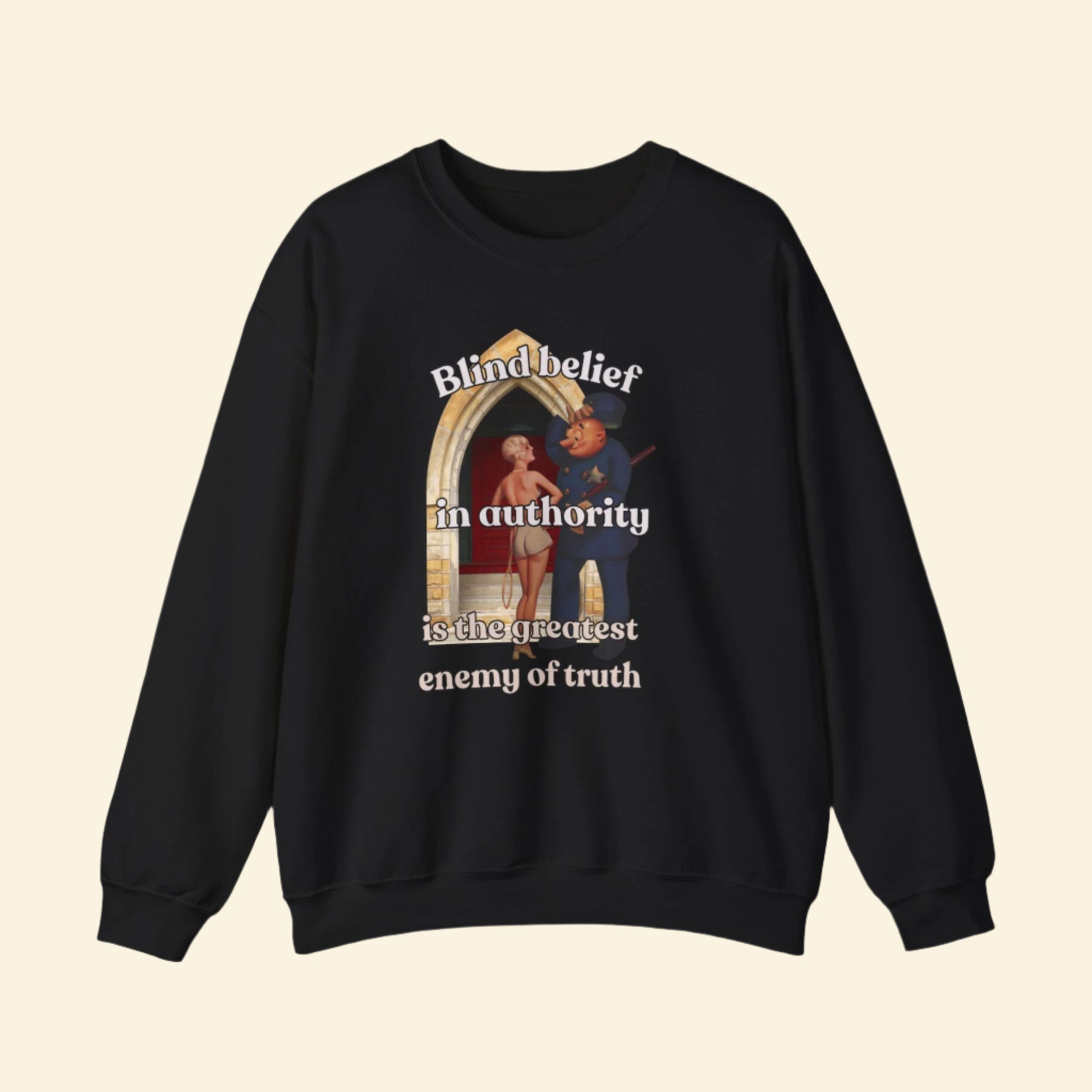 Unisex Crewneck Sweatshirt - 'Blind Belief in Authority' Design