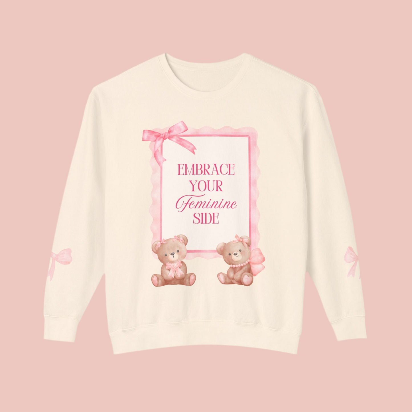 Feminine Coquette Sweatshirt - Cute Crewneck with Teddy Bears