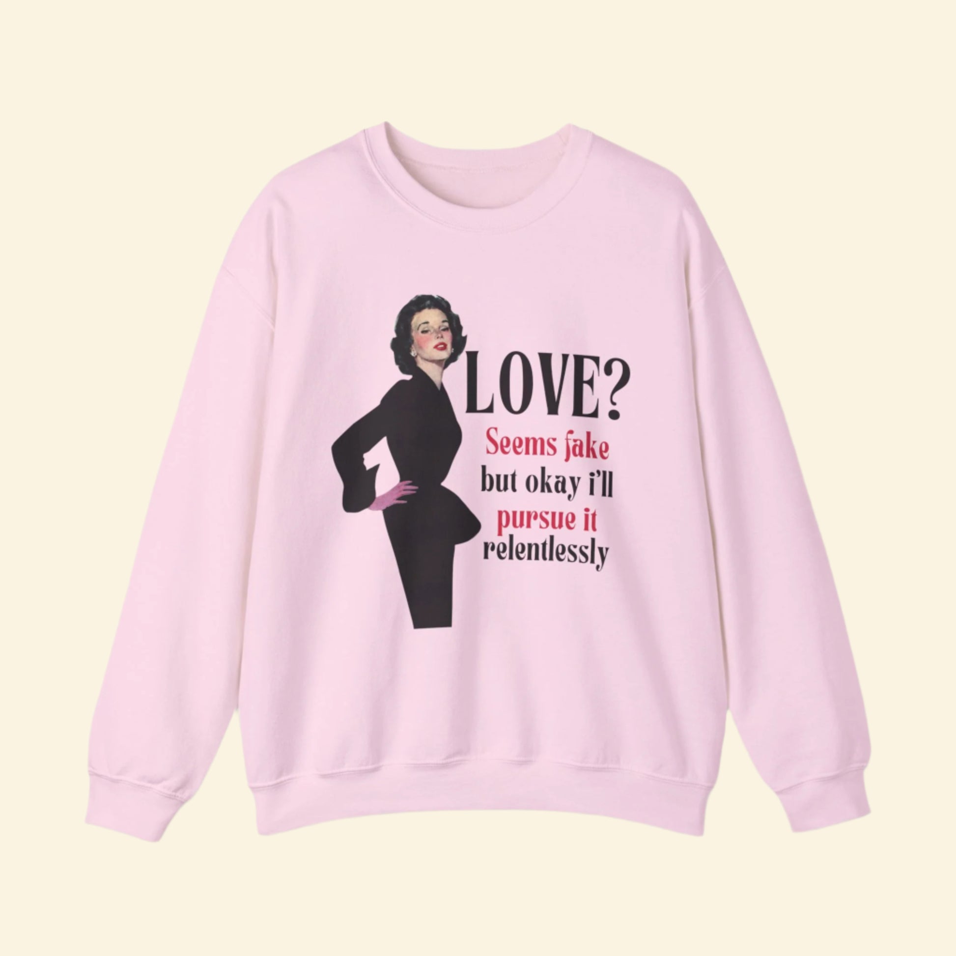 Retro Love? Crewneck Sweatshirt - Funny Quote Sweatshirt for Valentine's Day