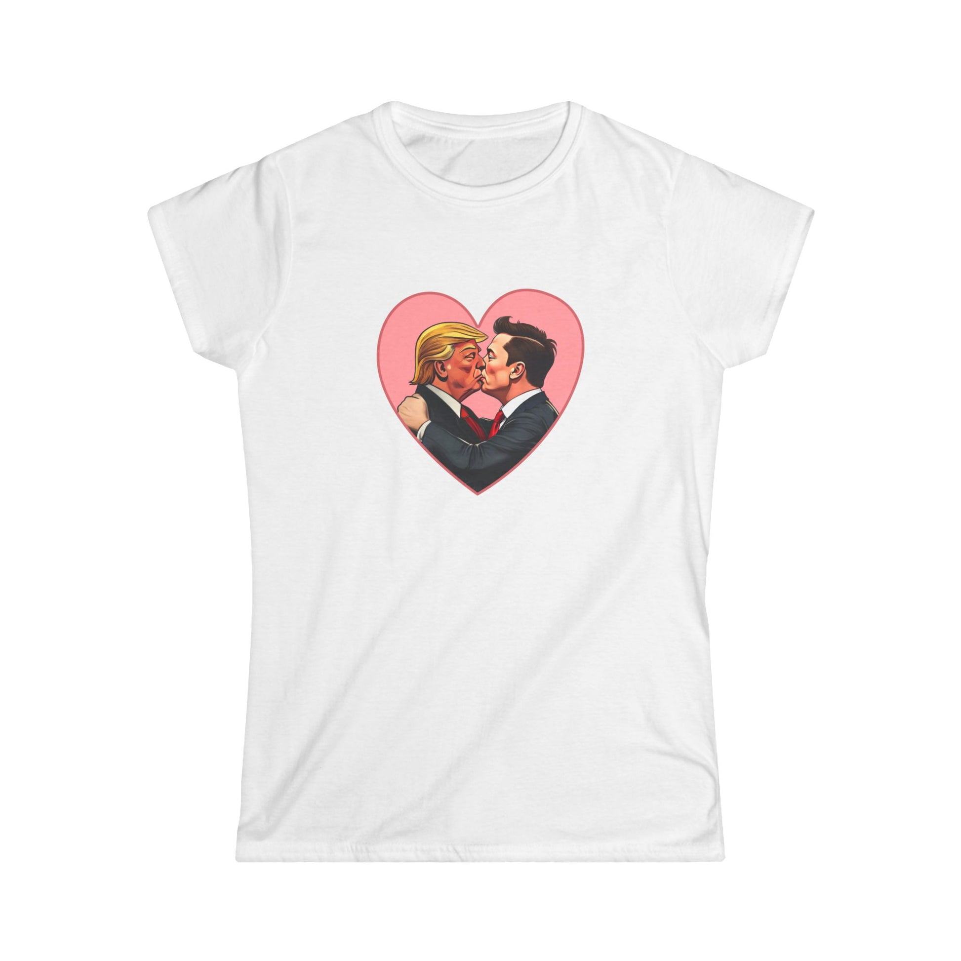 Kissing Couple MAGA Heart Tee - Political Humor Woman's T Shirt