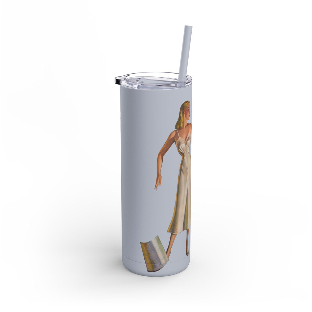 Vintage-Inspired 20oz Skinny Tumbler with 'Use Your Brain' Design
