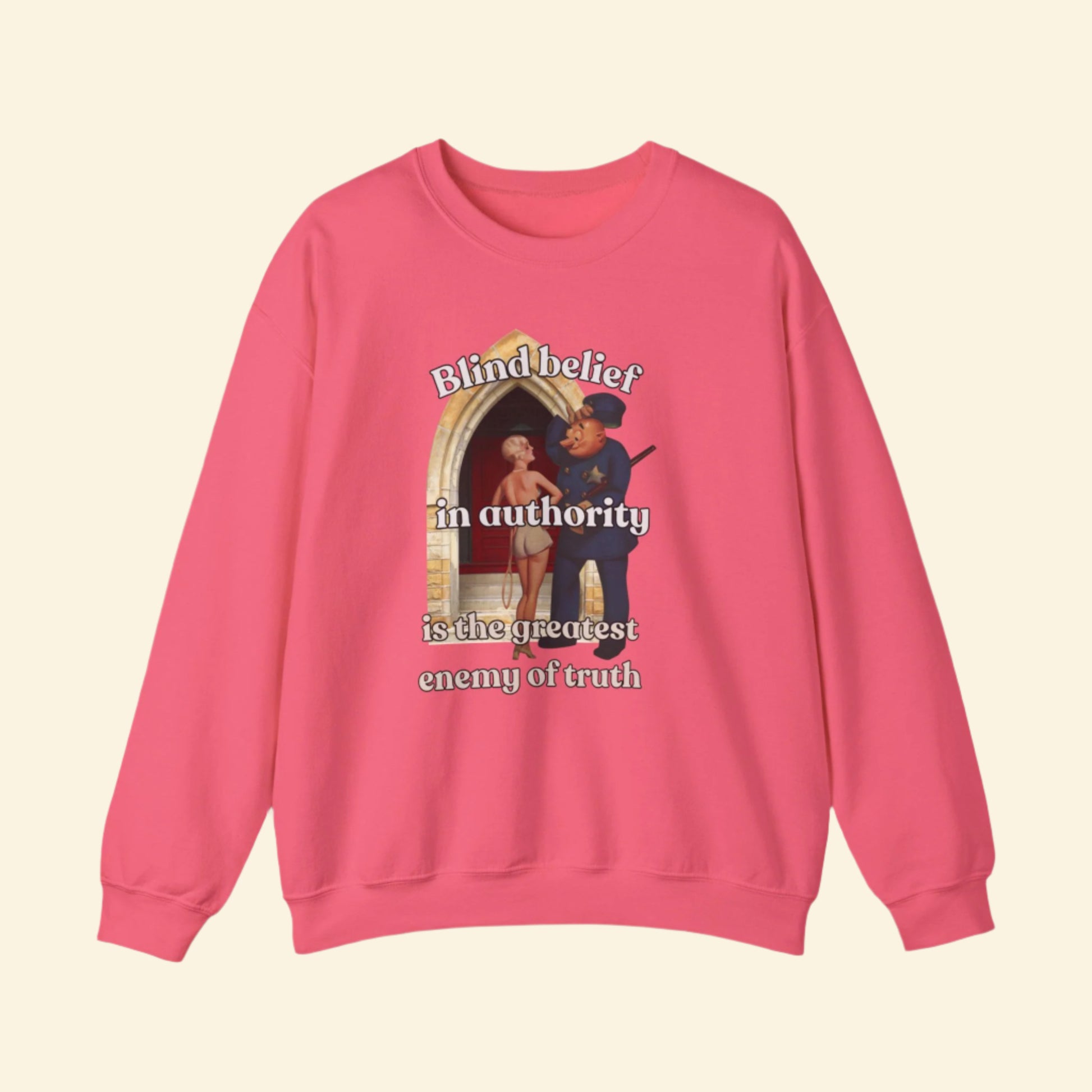 Unisex Crewneck Sweatshirt - 'Blind Belief in Authority' Design