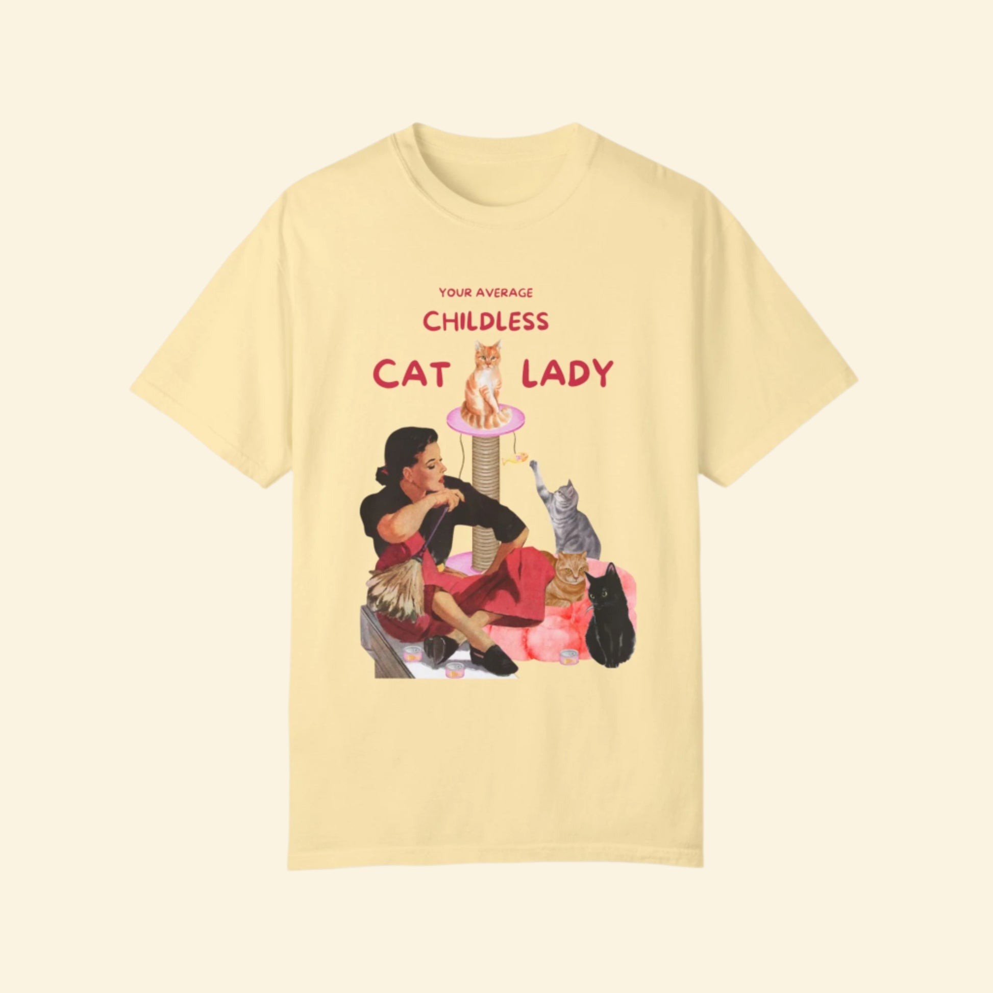 Childless Cat Lady T-Shirt - Fun, Quirky Tee for Cat Lovers- Women Empowerment Tees