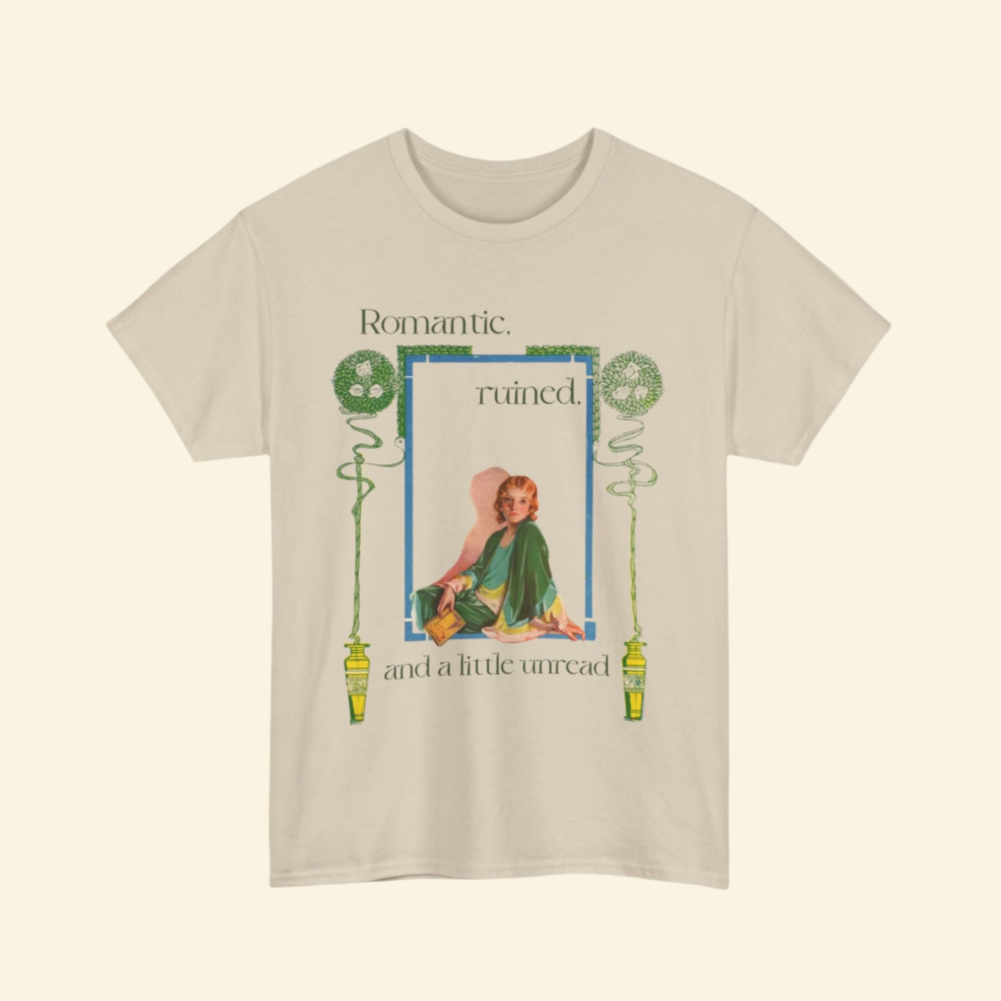 Poet's Soul Vintage Tee-" Romantic, Ruined, and a Little Unread" Retro Tee
