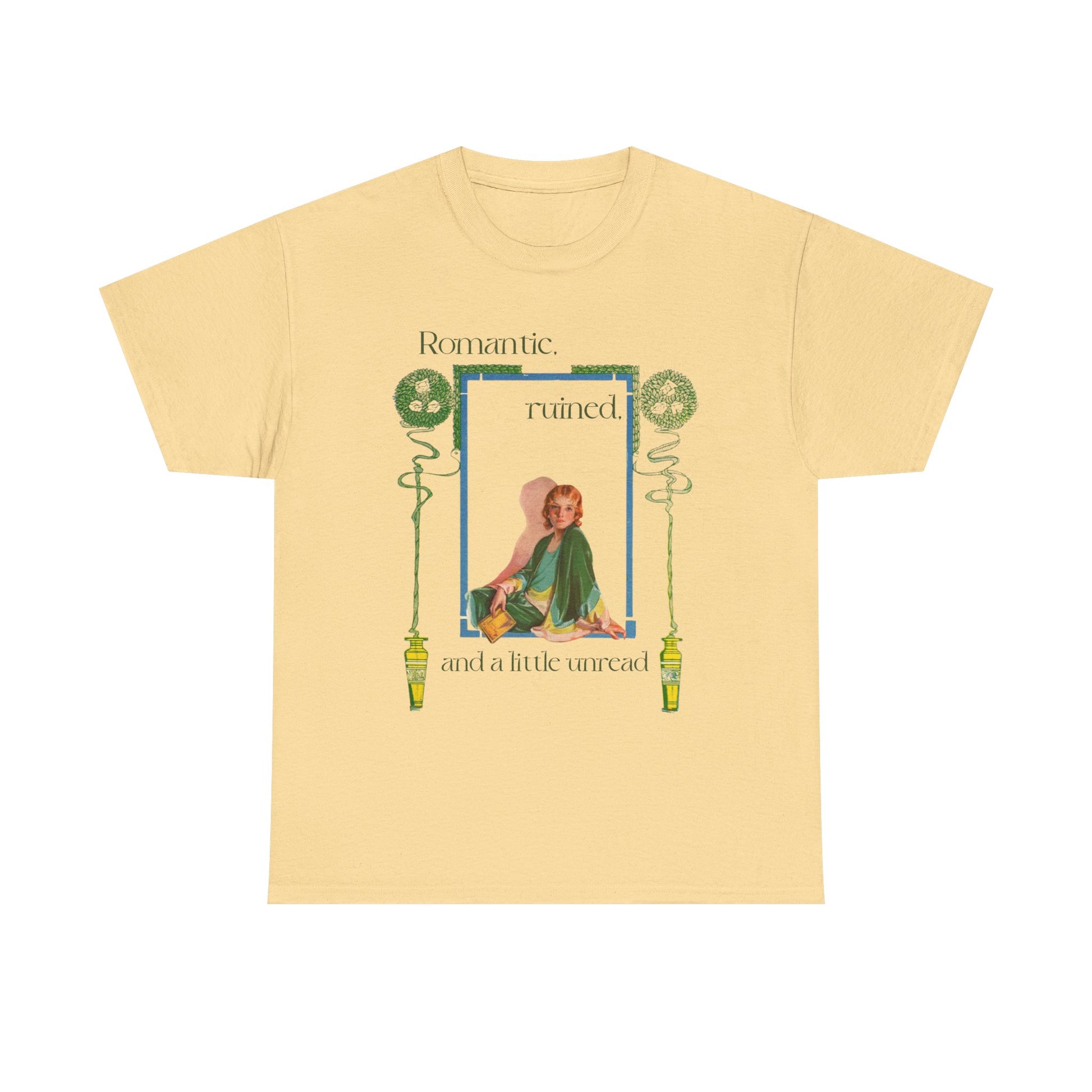 Poet's Soul Vintage Tee-" Romantic, Ruined, and a Little Unread" Retro Tee