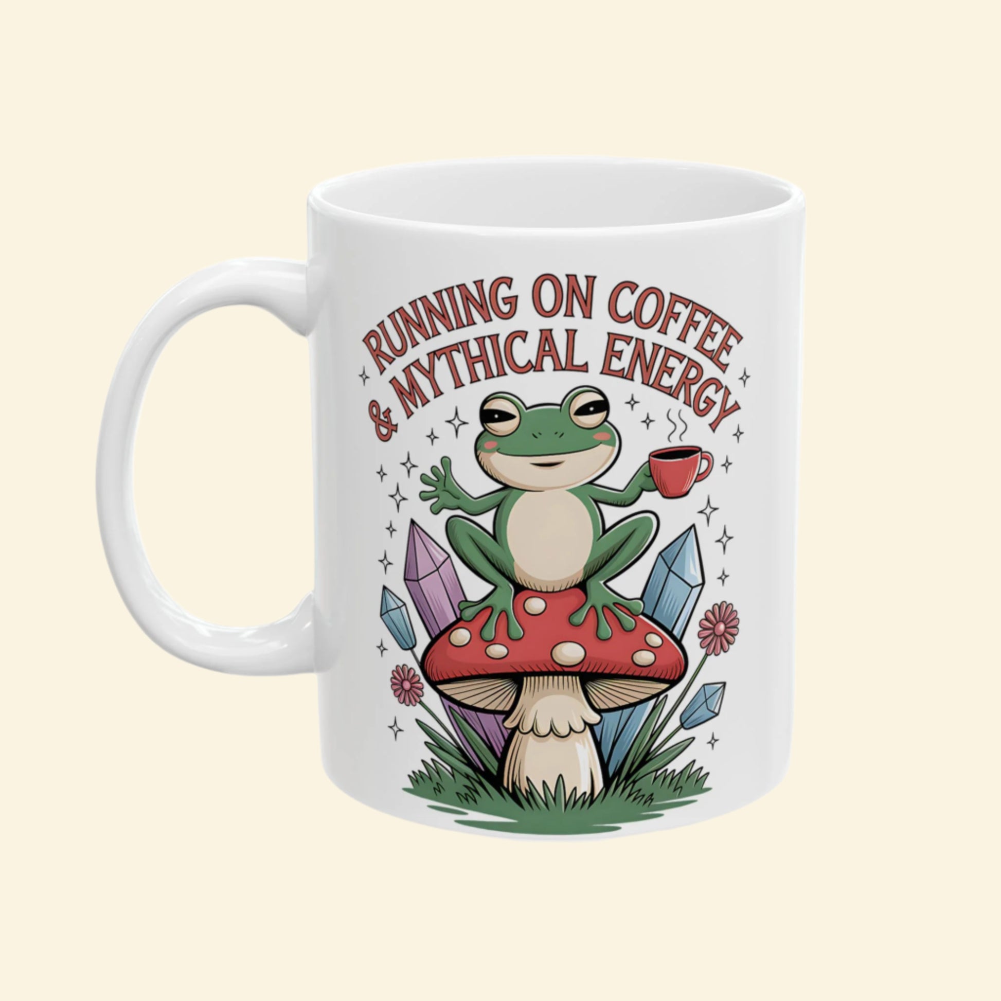Magical Coffee Mug, Mystical Frog Retro Design Mug