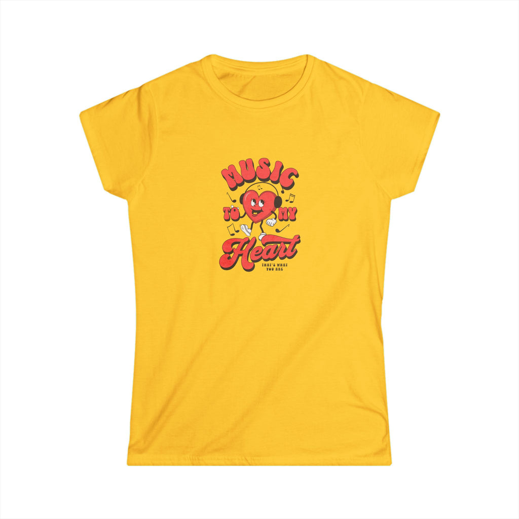 Music to My Heart Women's Tee - Cute Graphic Tee for Music Lovers