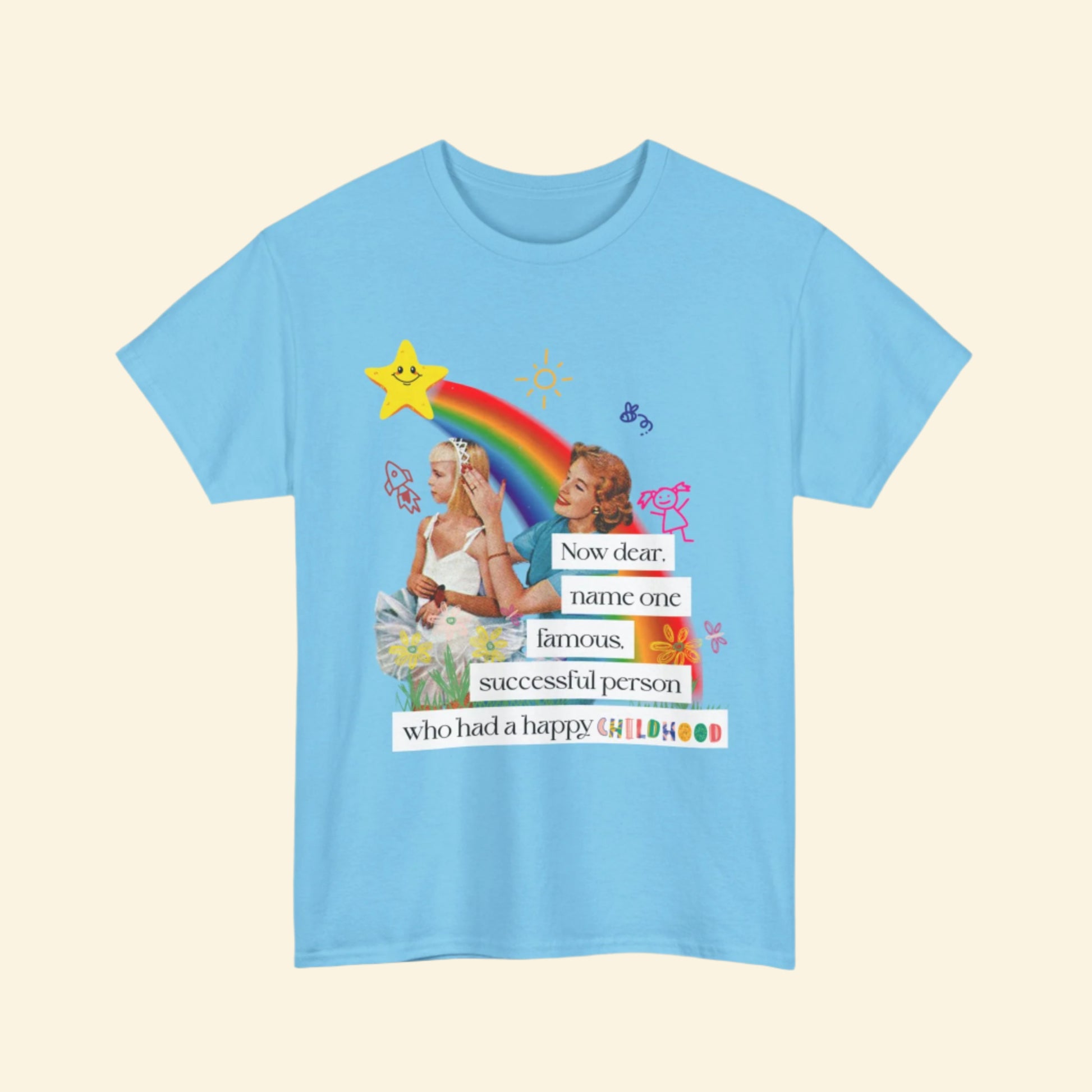 Childhood Humor Unisex Heavy Cotton Tee, Vintage Nostalgia Graphic T-Shirt