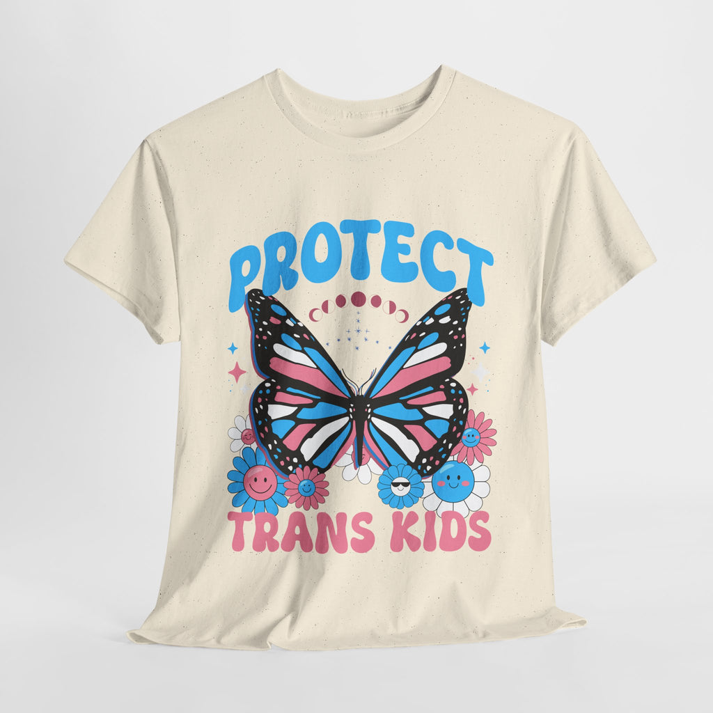 Protect Trans Kids Butterfly Tee, Comfortable Unisex T-Shirt