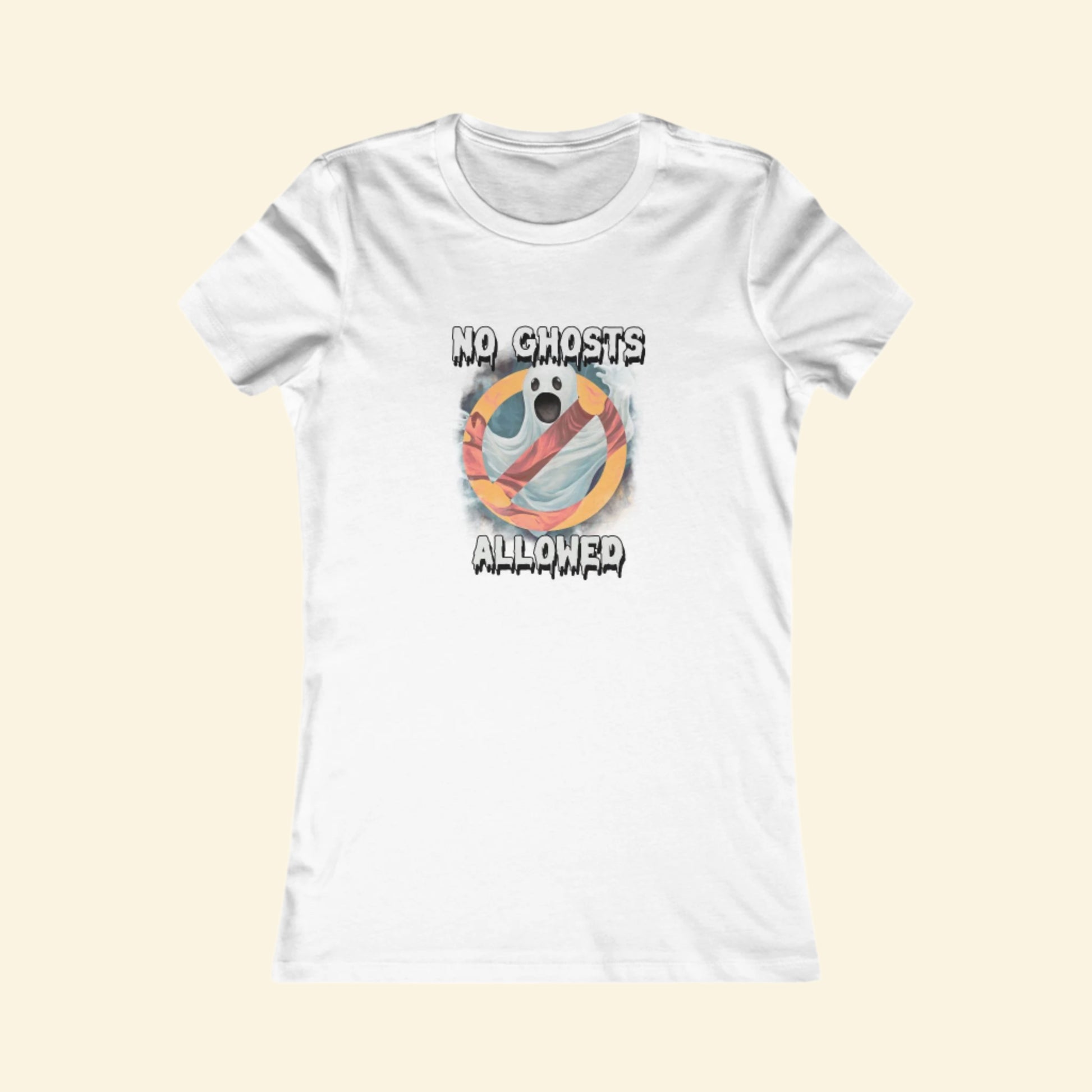 No Ghosts Allowed Women's Tee - Fun Halloween T-Shirt for Spooky Season