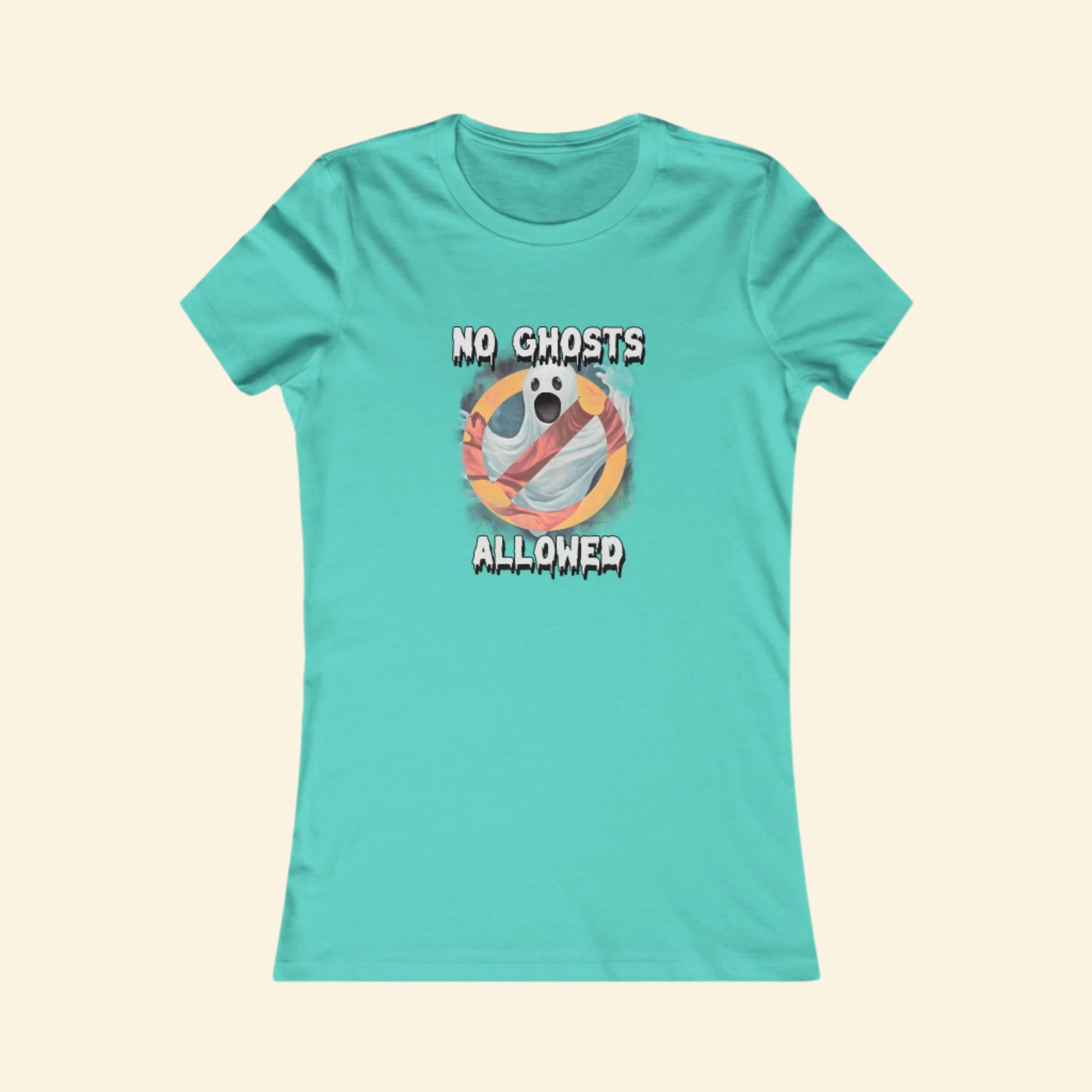 No Ghosts Allowed Women's Tee - Fun Halloween T-Shirt for Spooky Season