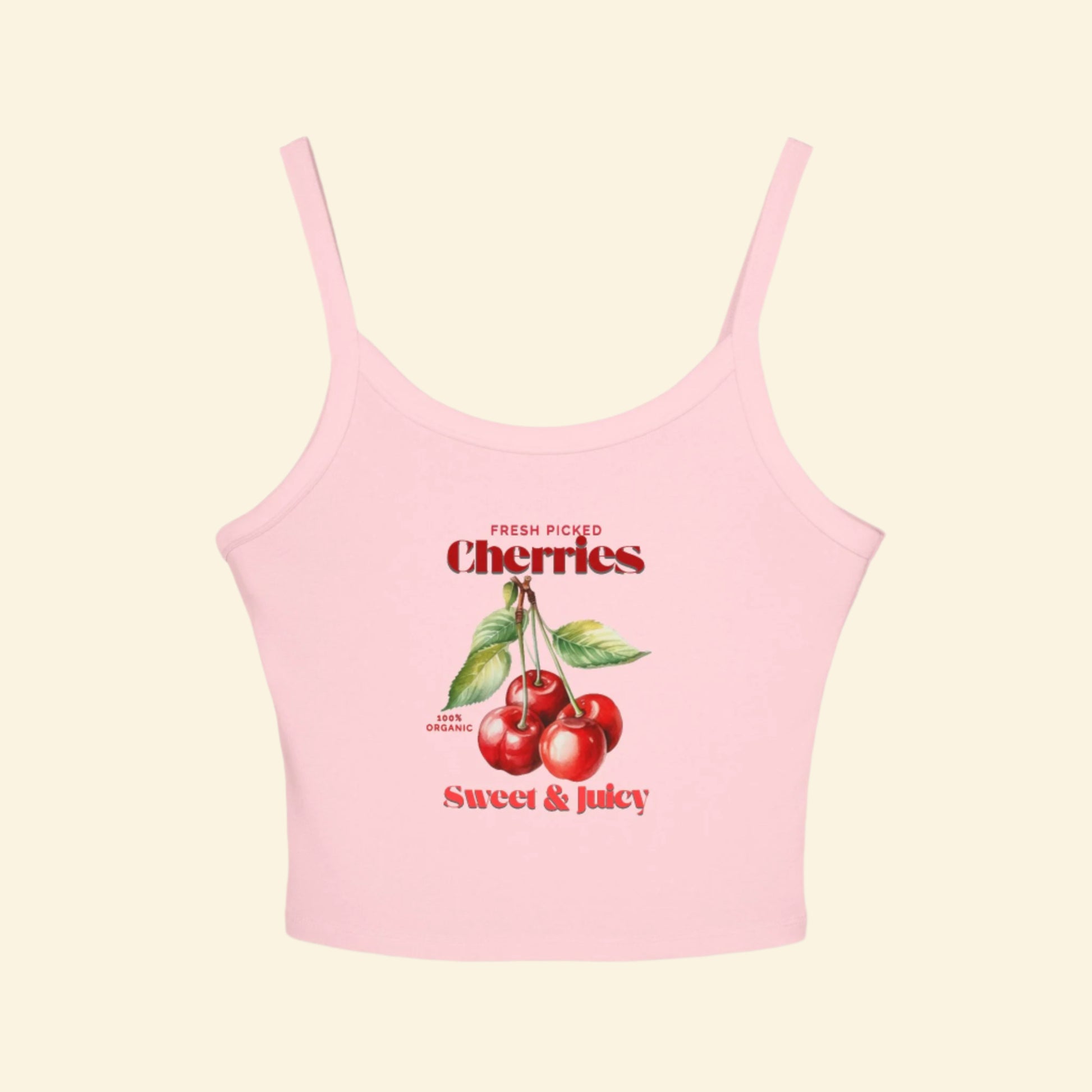 Fresh Picked Cherries Women’s Spaghetti Strap Tank Top - Sweet & Juicy Summer Style