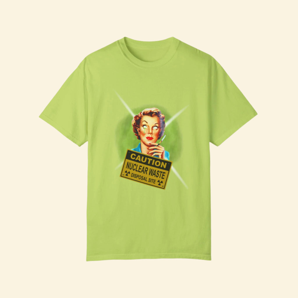 Caution Nuclear Waste Unisex Garment-Dyed T-Shirt | Fun Retro Graphic Tee