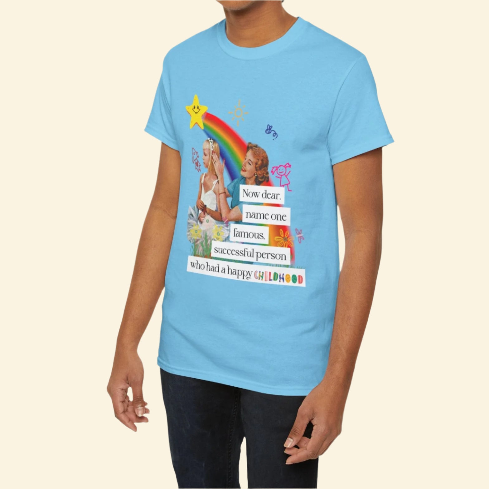 Childhood Humor Unisex Heavy Cotton Tee, Vintage Nostalgia Graphic T-Shirt