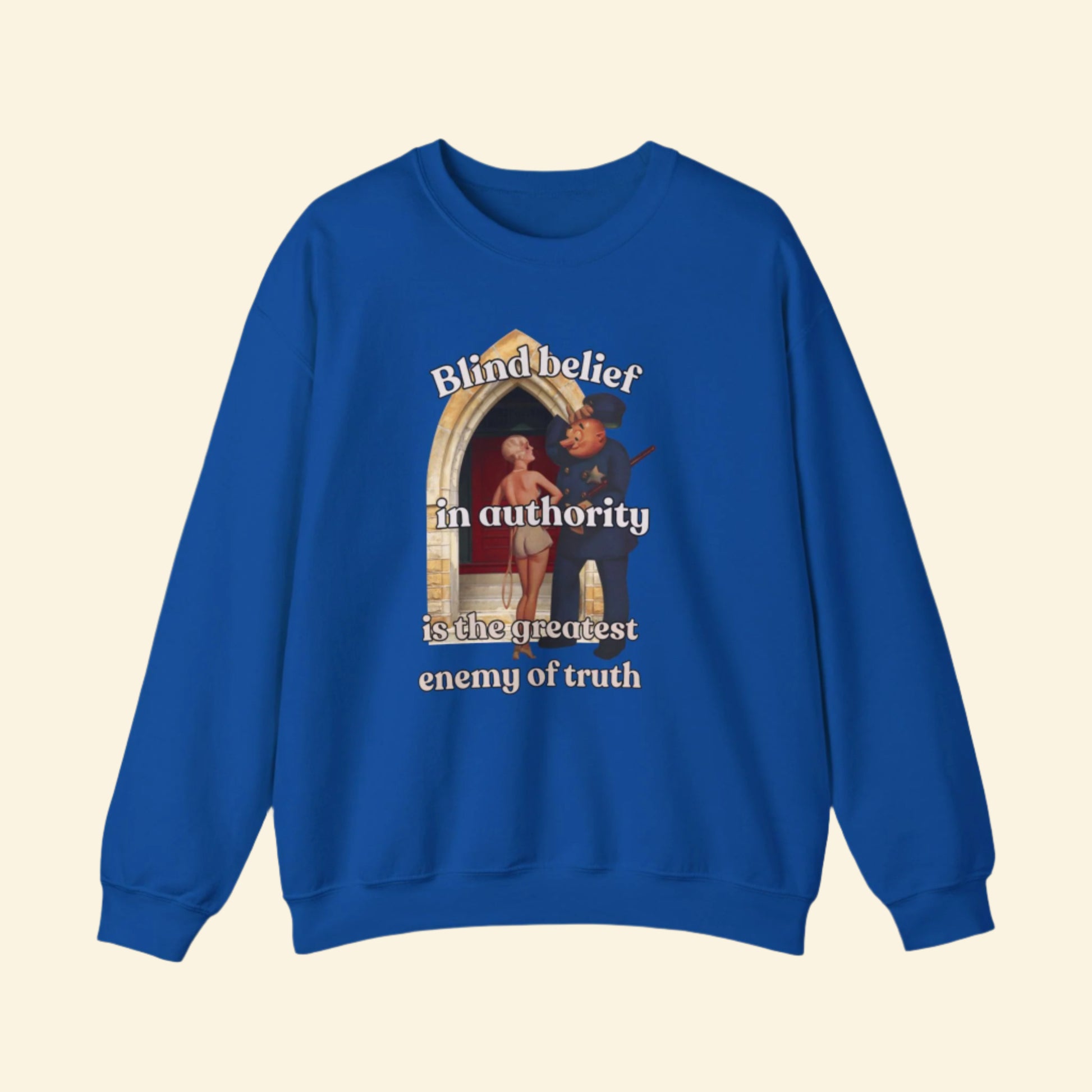 Unisex Crewneck Sweatshirt - 'Blind Belief in Authority' Design