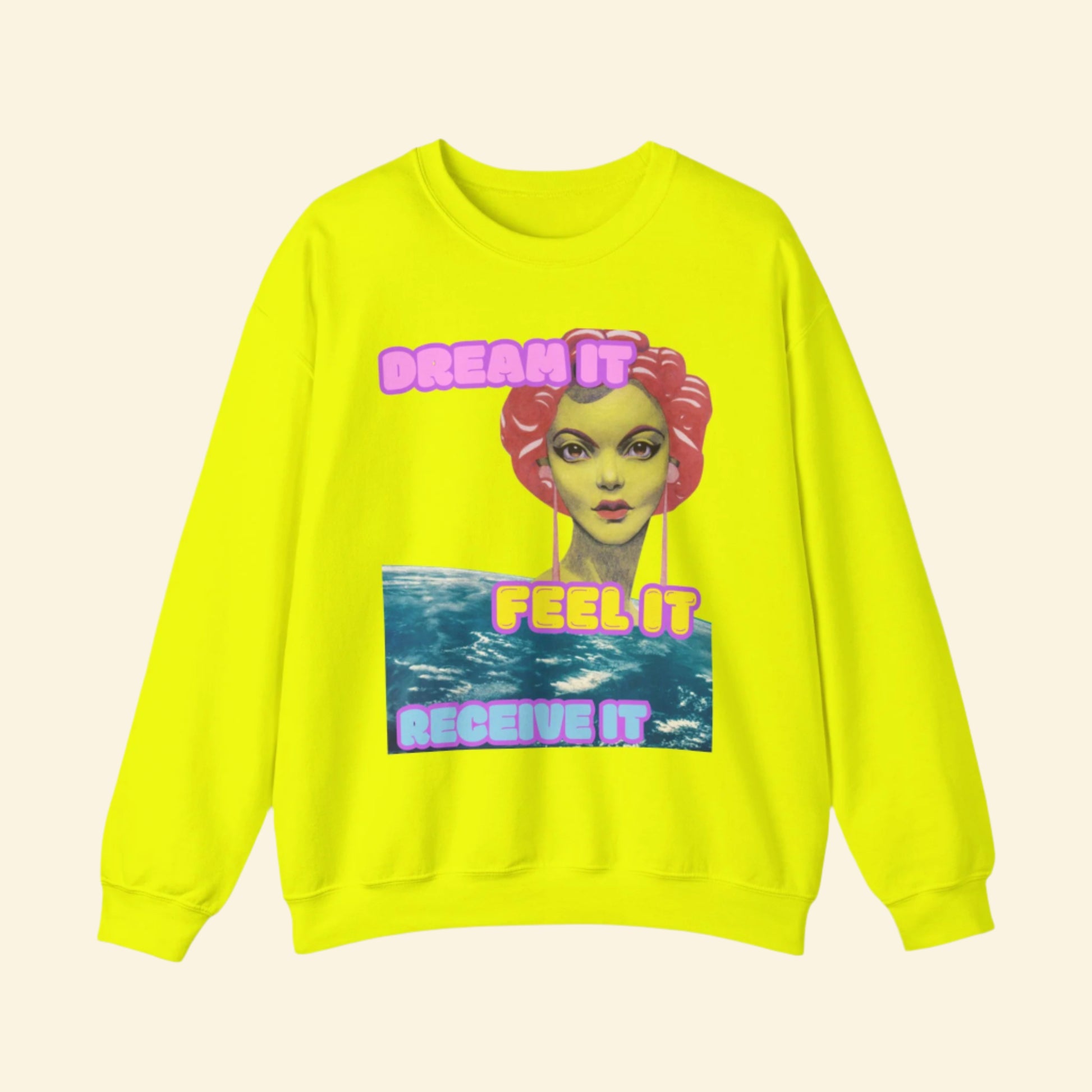 Dream It, Feel It, Receive It Sweatshirt - Unisex Heavy Blend™ Crewneck for Inspirational Vibes