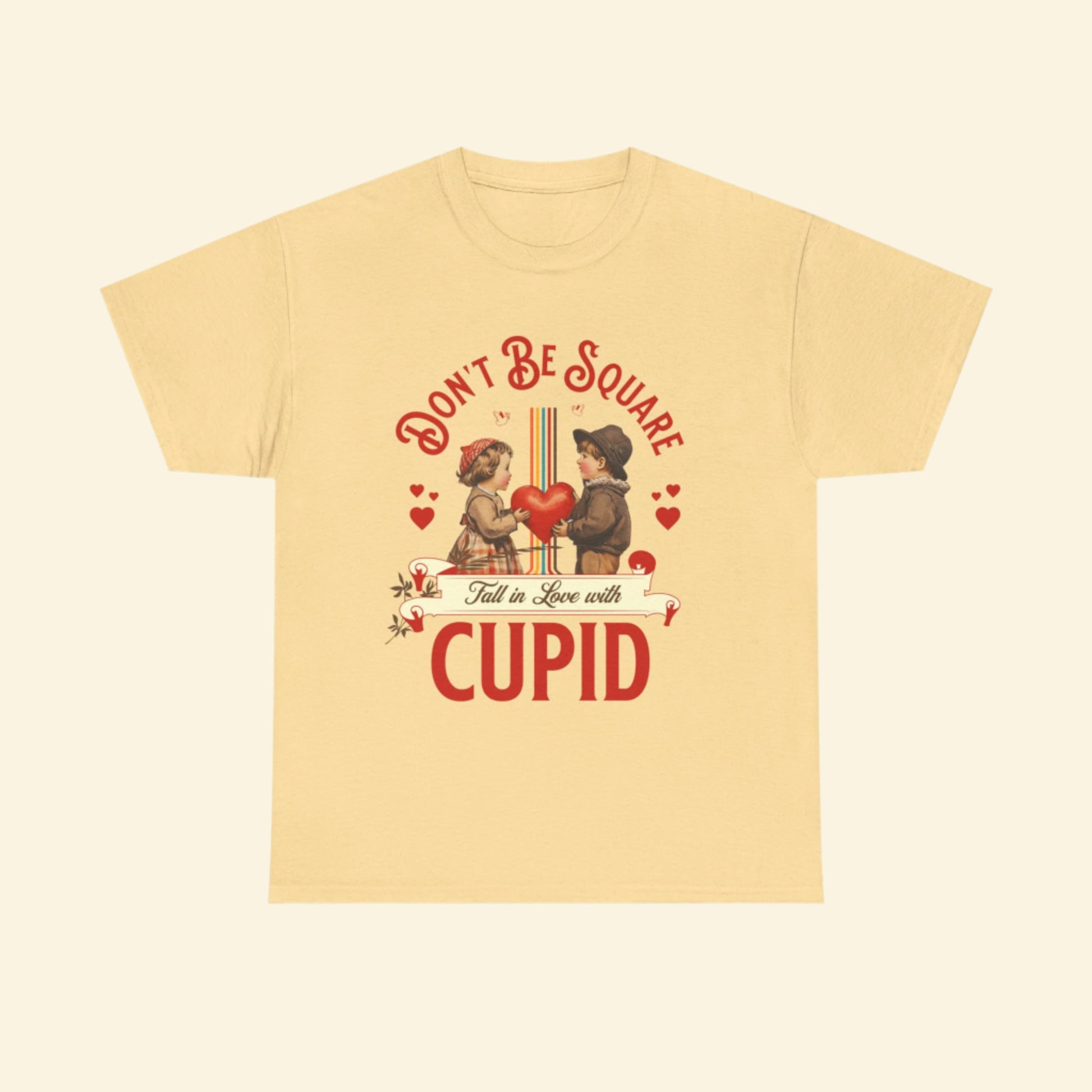Cute Cupid Unisex Heavy Cotton Tee - Retro Romance T-Shirt