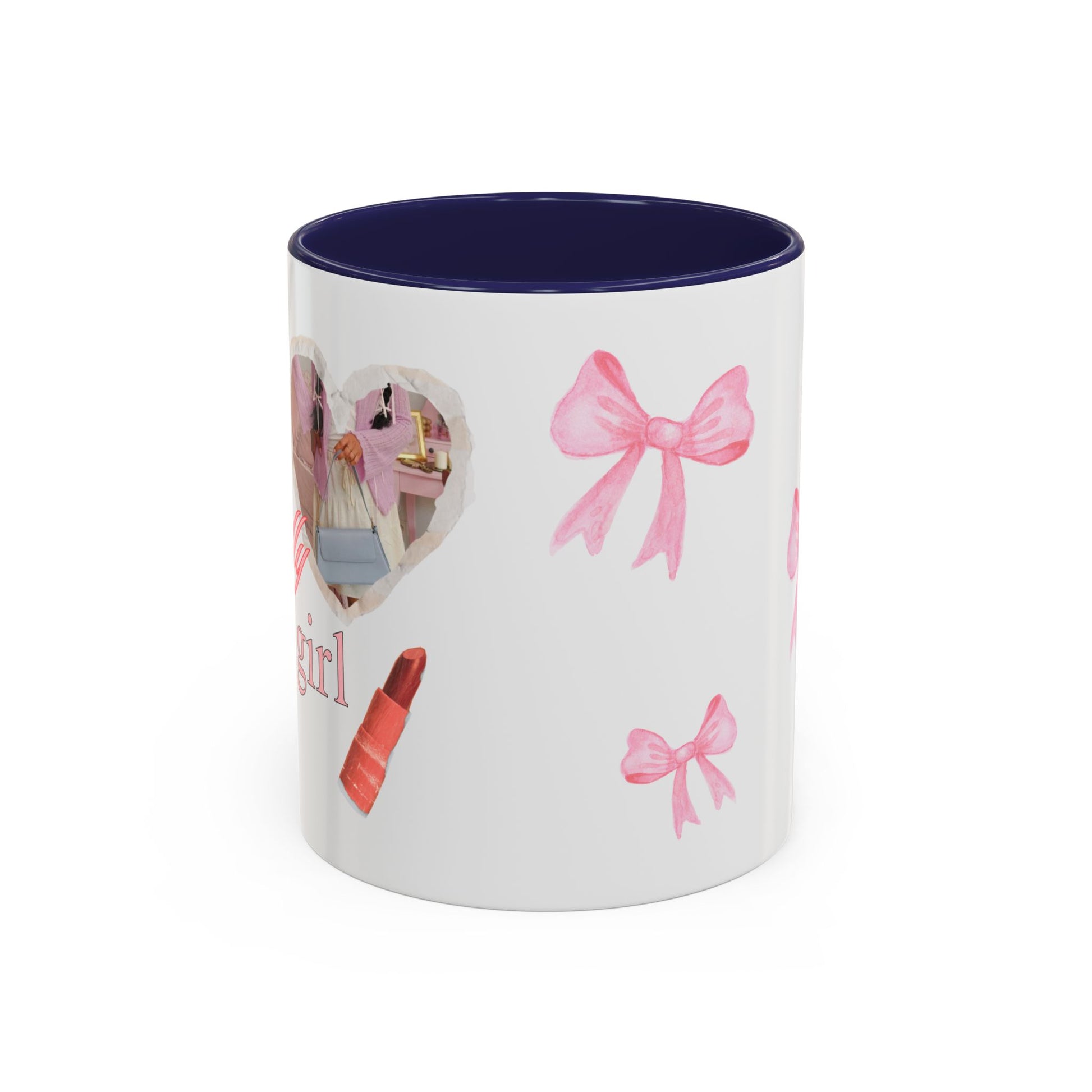 Stylish Pink Bow Accent Coffee Mug - Perfect Gift for Girly Vibes