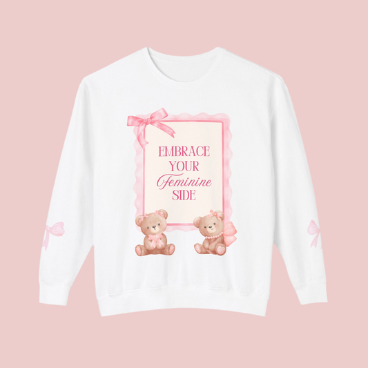 Feminine Coquette Sweatshirt - Cute Crewneck with Teddy Bears