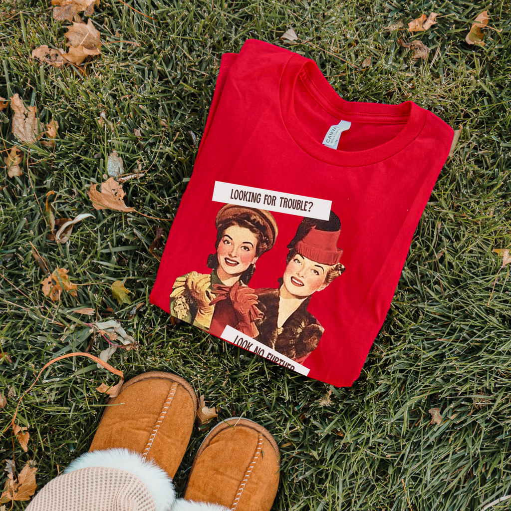 Vintage Style Women's Favorite Tee - 'Looking for Fun?' Graphic T-Shirt
