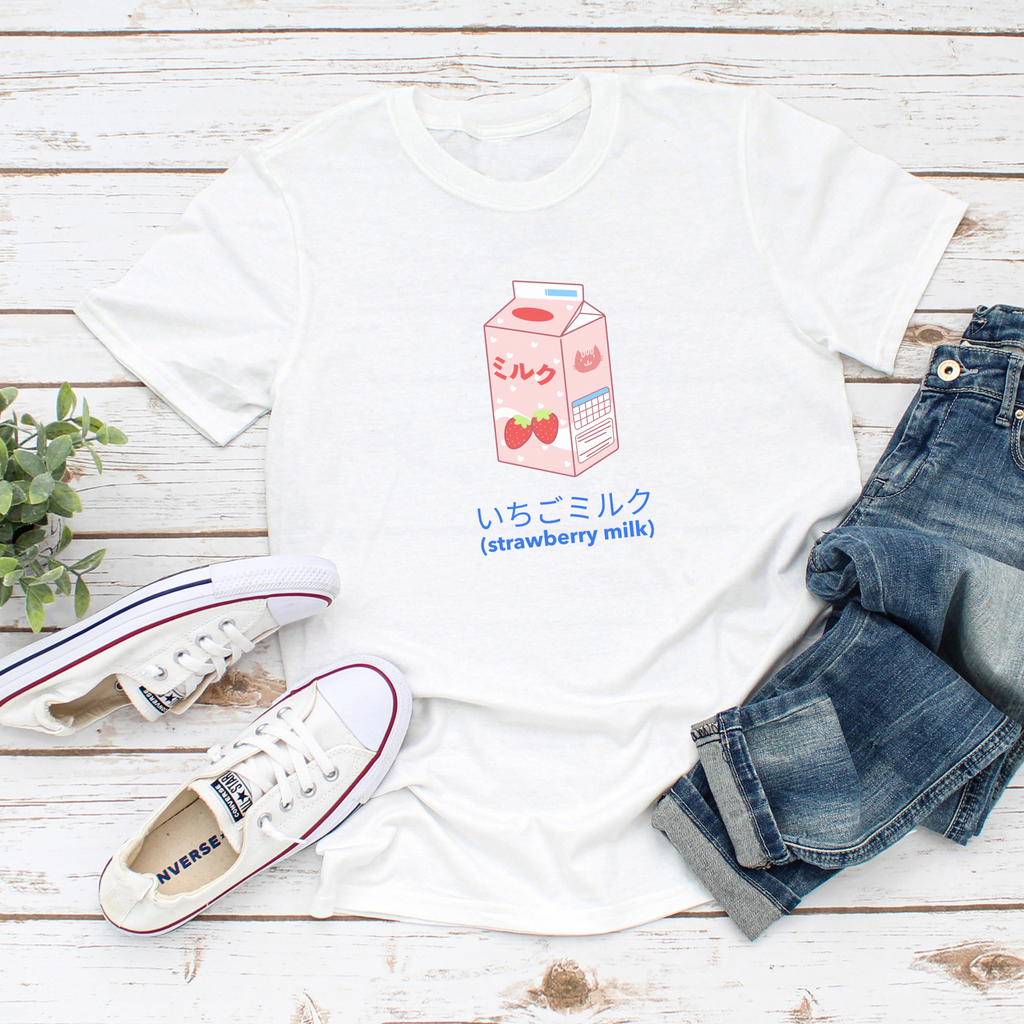 Cute Strawberry Milk Tee for Women - Casual Summer Shirt