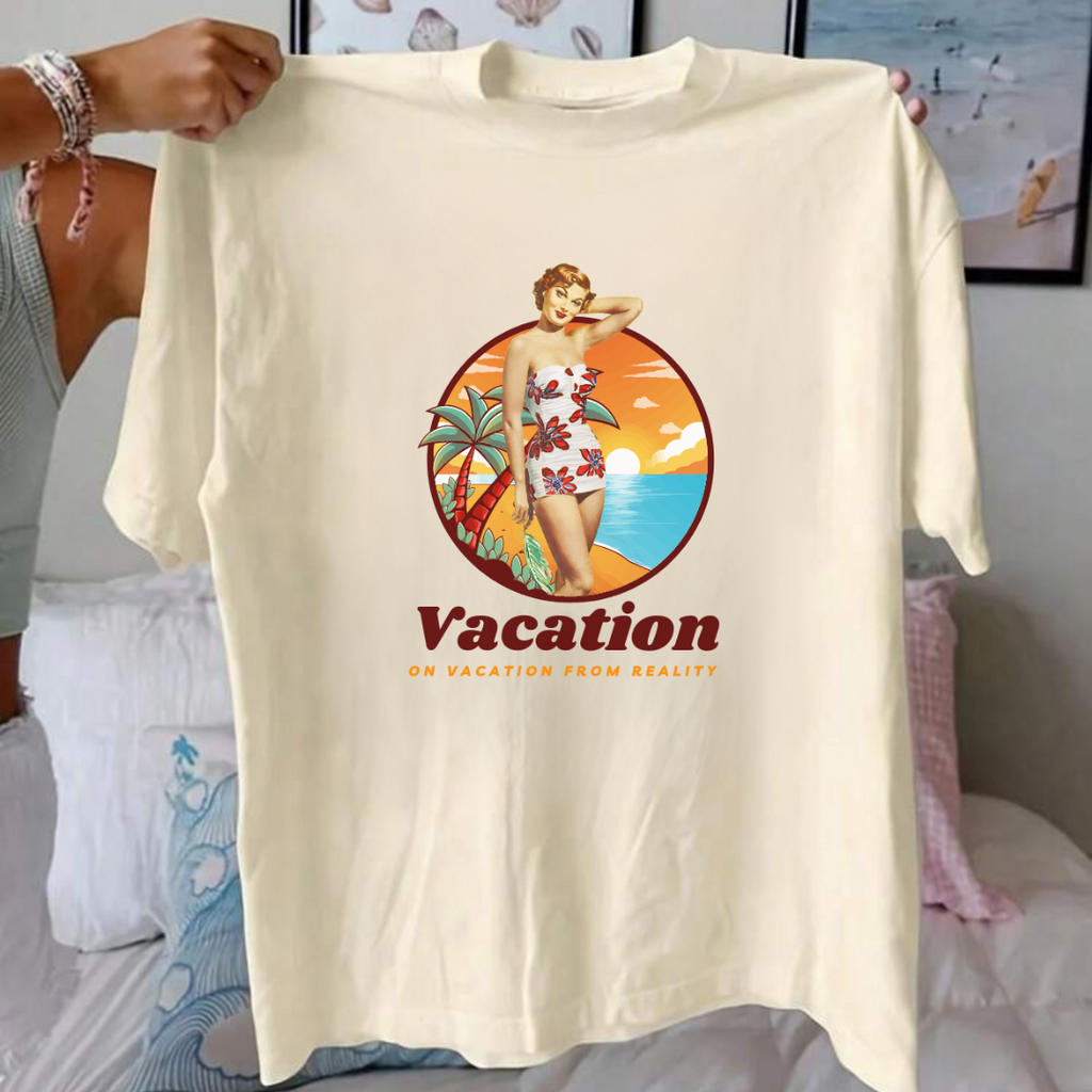 Vacation Vibes Unisex T-Shirt - 'On Vacation from Reality' Graphic Tee