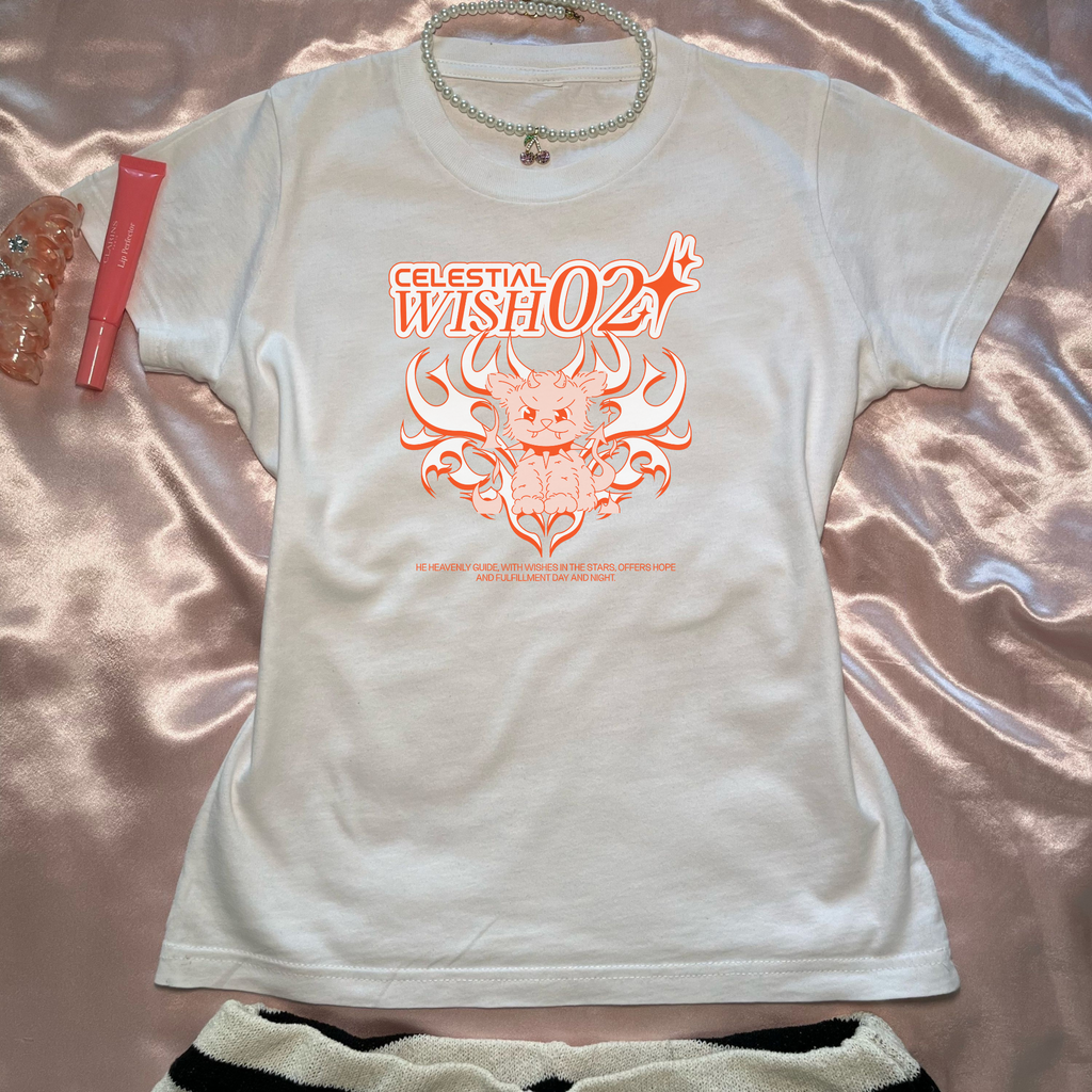 Celestial Wish Women's Tee - Graphic T-Shirt for Cosmic Dreamers