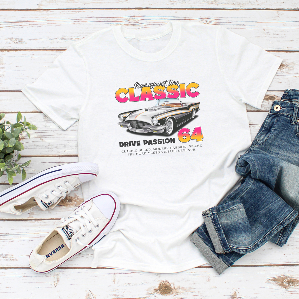Classic Car Graphic Tee - Drive Passion 64 for Auto Enthusiasts