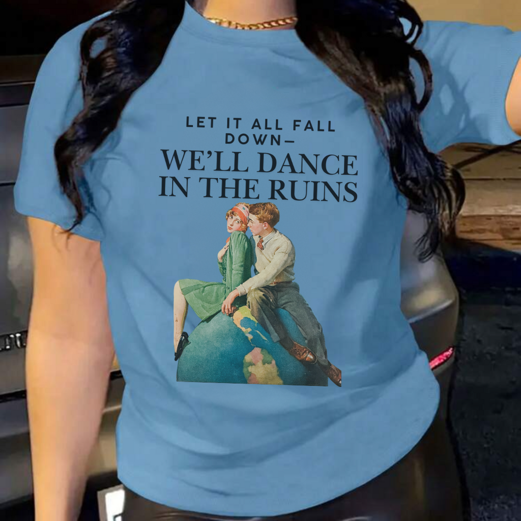 Unisex Garment-Dyed T-Shirt - "We'll Dance in the Ruins" Inspirational Tee