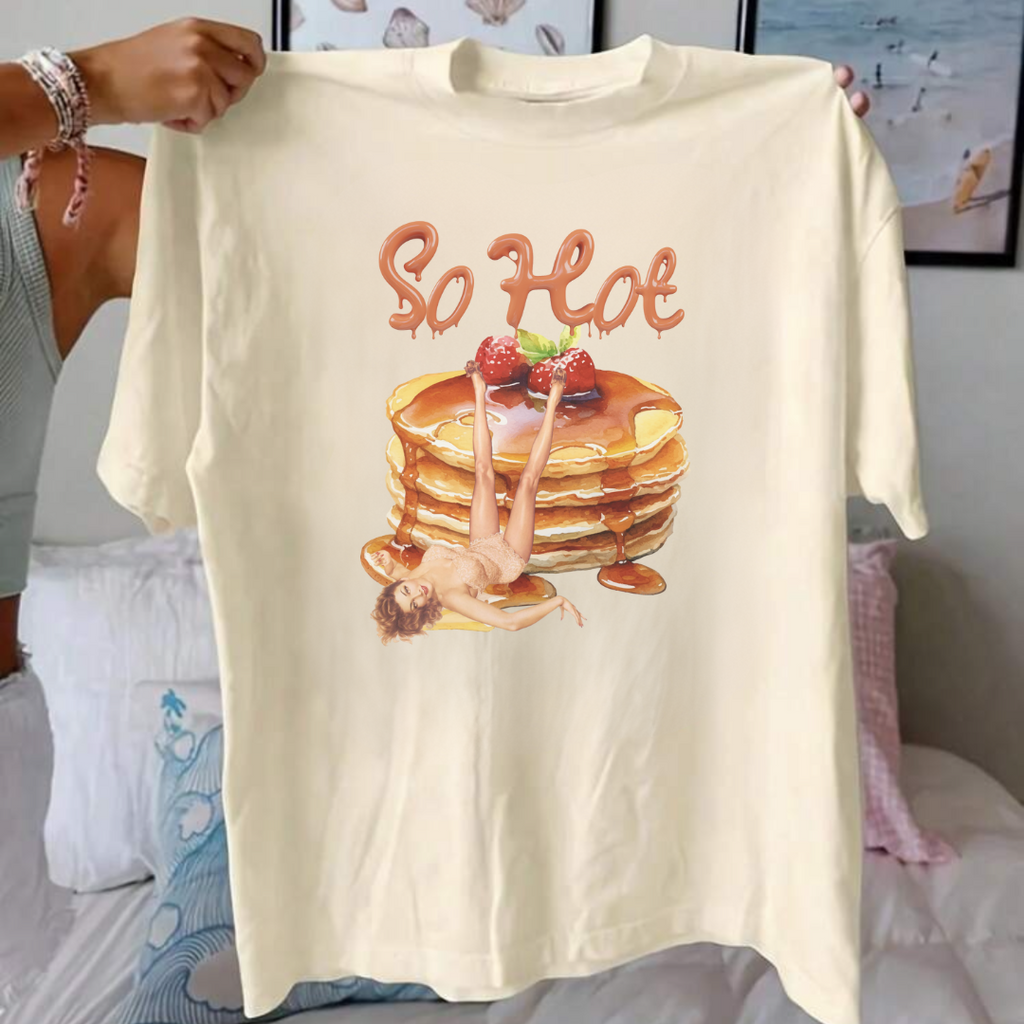 So Hot Pancake Graphic Unisex T-Shirt | Fun Foodie Tee for Breakfast Lovers