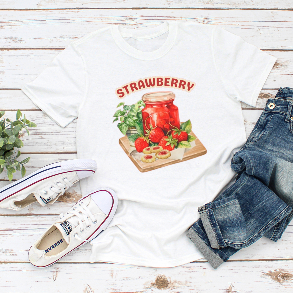 Strawberry Jam Graphic Tee - Perfect for Summer, Gifts, Farmers Market